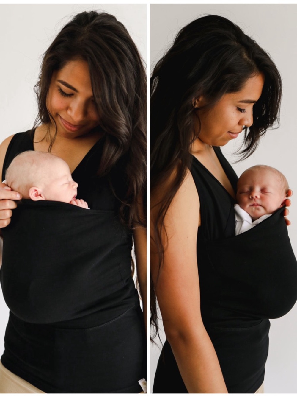 Babywearing Black Tank Top for Women - Comfortable Nursing & Carrier Layer